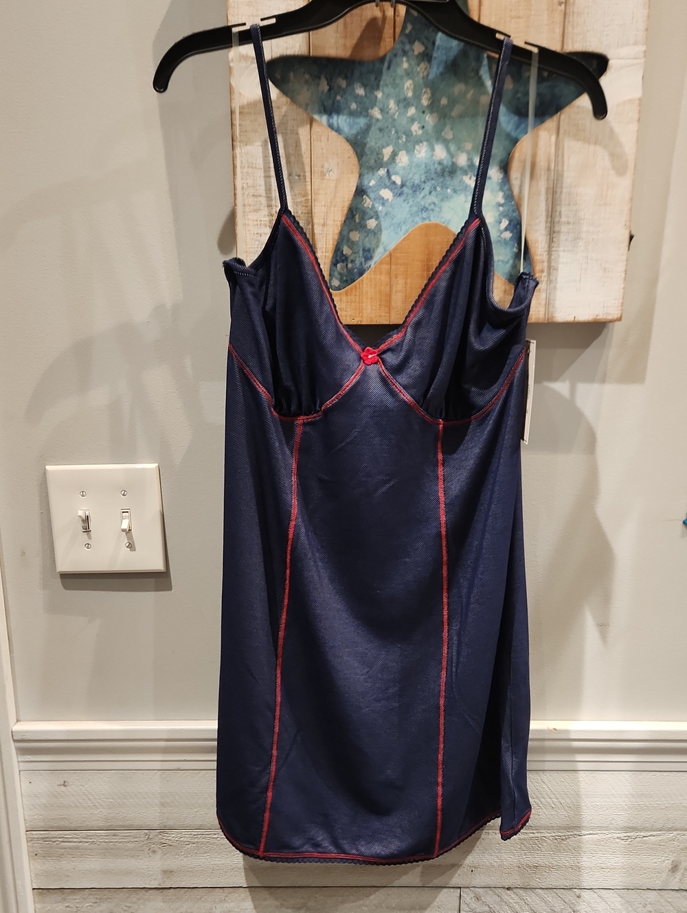 Lee Navy Sleep Dress with Red Stitching Sz L (12-14)